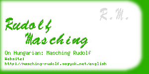 rudolf masching business card